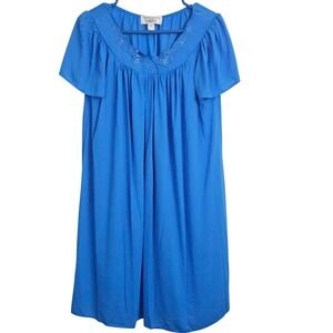 Miss Elaine Petite Blue Nightgown‎ Small Pajamas Summer Loungewear Traditional